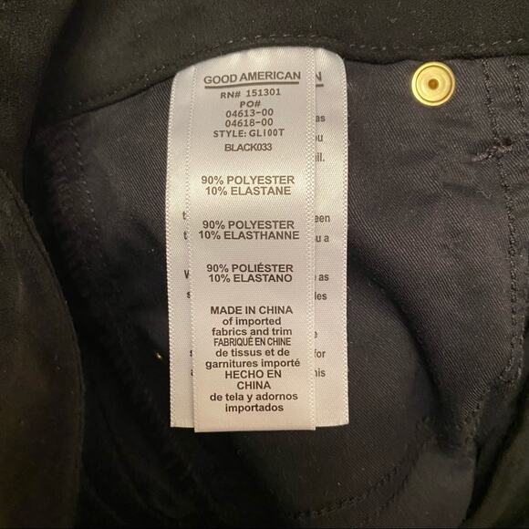 Good American Good Legs Suede-Like pants in black NWT - Picture 4 of 12